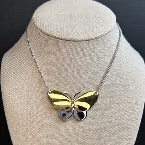 Vintage Avon Gold and Silver Butterfly Necklace